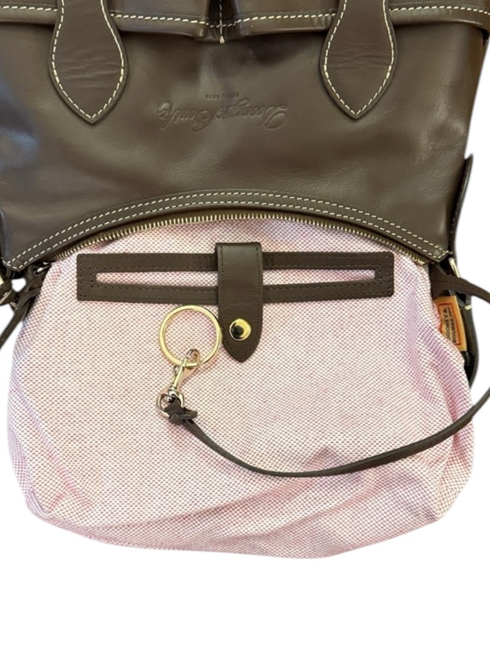 Dooney & Bourke Florentine Small Lucy Hobo Brown Vacchetta Leather Flat Strap - Picture 5 of 15